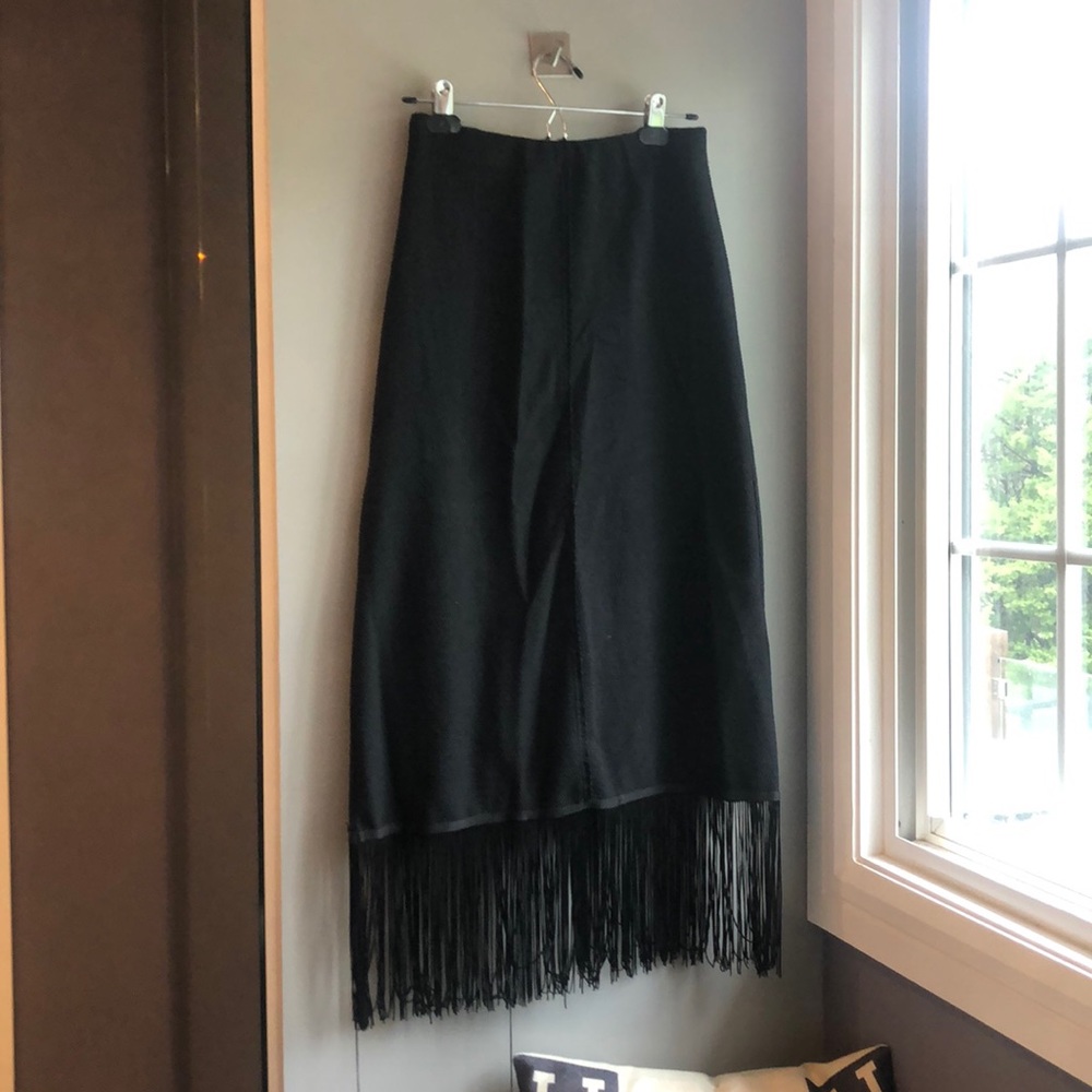 Zara black fringe skirt S